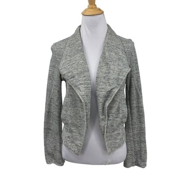 10 Crosby Derek Lam Jacket Womens 2 Gray Tweed Open Front Cutout Flyaway Cropped - Picture 1 of 12